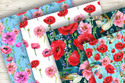 Poppies Flowers, Seamless patterns, a Wallpaper Graphic by NickMitrushov (Thumbnail 11 of 11)