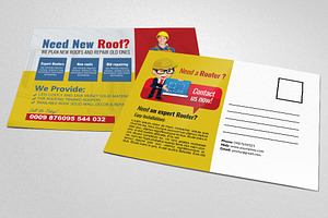 Roofer Postcard Template