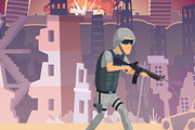 Soldier walking through war torn, a Wallpaper Graphic by Onyx (Thumbnail 2 of 3)