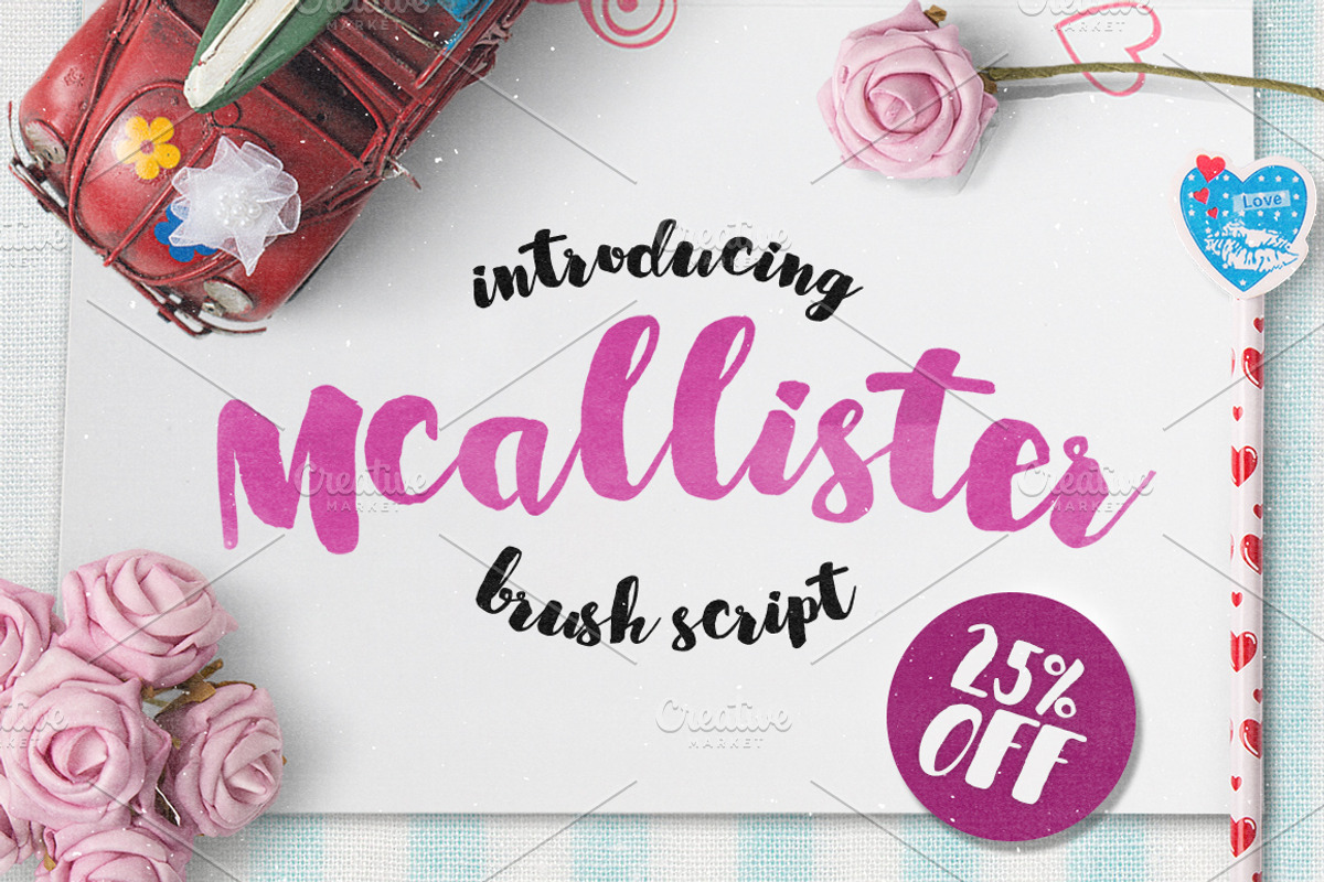 25% OFF - Mcallister Brush Script, a Script Font by Layerform Design Co. (Photo 1 of 5)