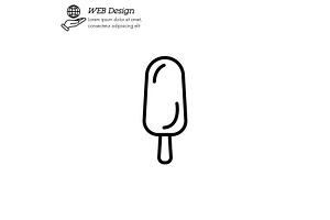 Ice lolly, ice cream icon thin line