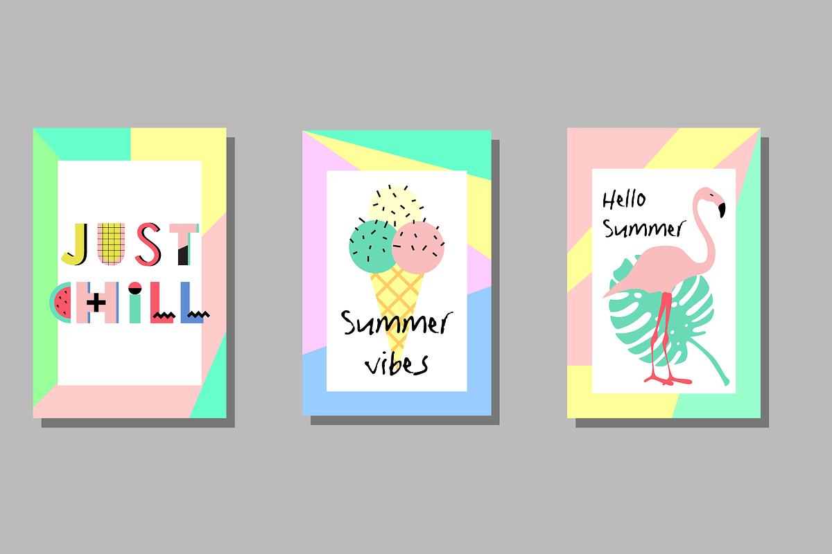 Memphis Alphabet and summer cards, a Decorative Illustration by DinaraChernaya (Photo 7 of 7)