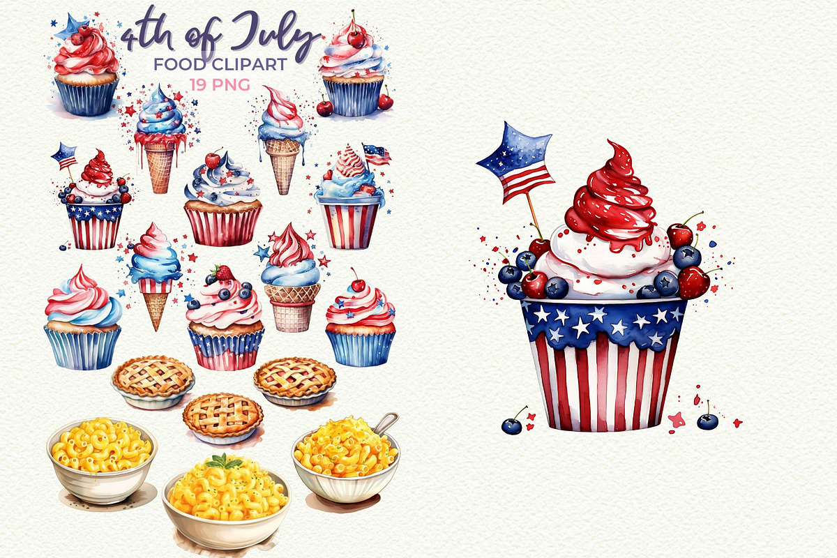 4th of July Clipart Bundle PNG, a Seasonal Illustration by Anna Design Studio (Photo 10 of 11)