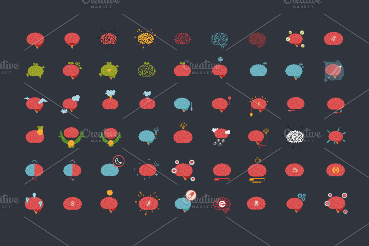 54 x Brain icons - Big set, an Icon by Beatriz Gascón (Photo 1 of 5)
