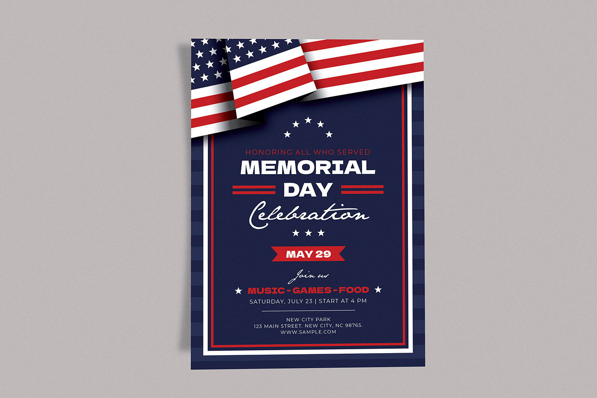 Memorial Day Celebration Flag, a Flyer Template by Me55enjah Design