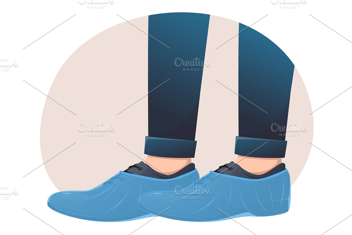 Mandatory use protective covers for, a Healthcare Illustration by Vectorbuum