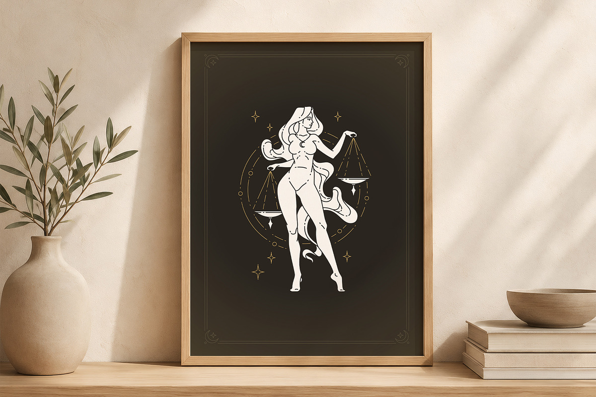 Libra Zodiac Scales Wall Art, a Person Illustration by Vasya Kobelev (Photo 5 of 7)