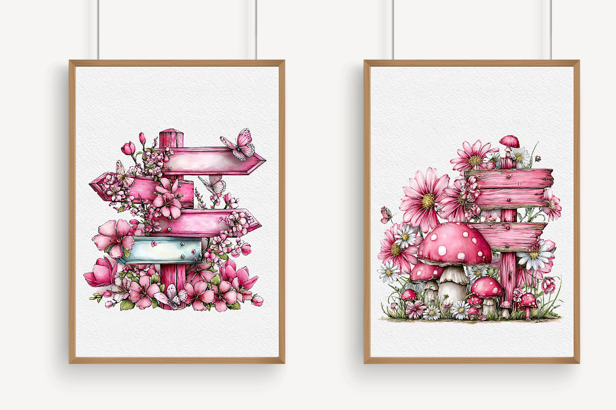 Whimsical Spring Signpost Clipart, an Illustration by Libby Wishes (Photo 4 of 5)
