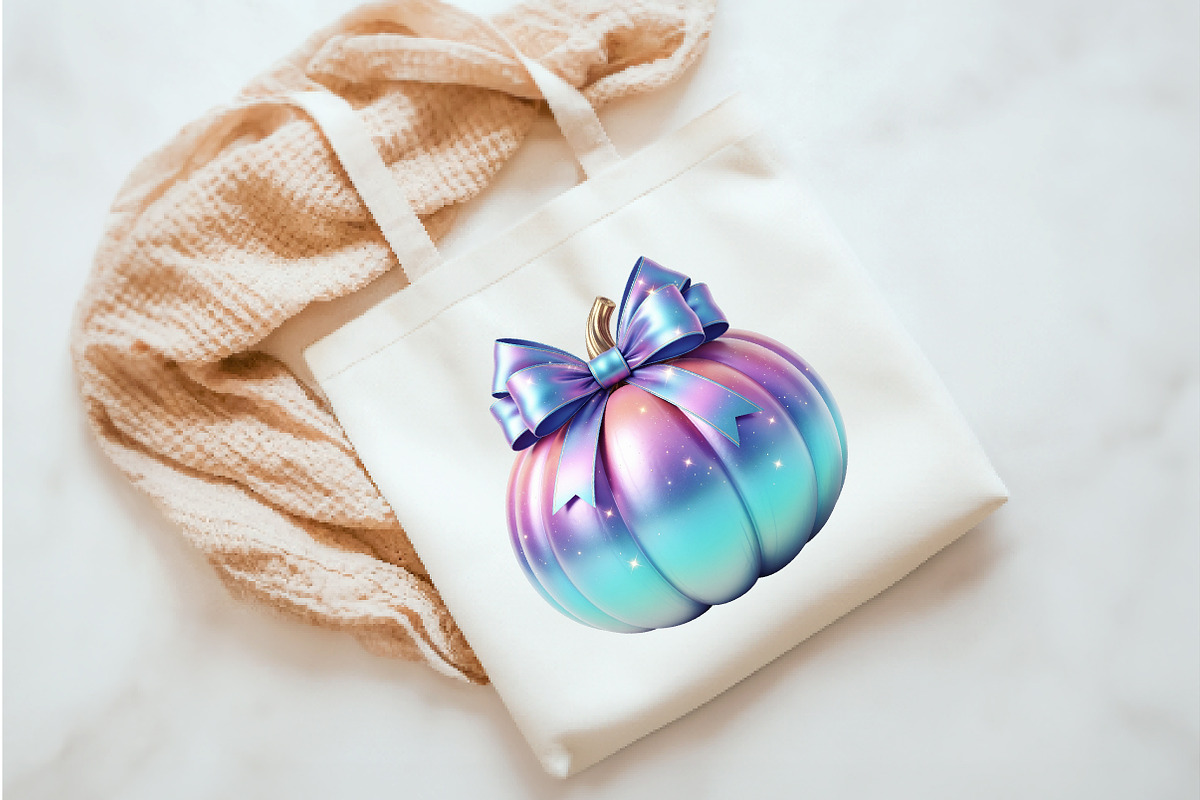Iridescent Fall Pumpkin PNG, an Illustration by Watercolor design (Photo 2 of 3)