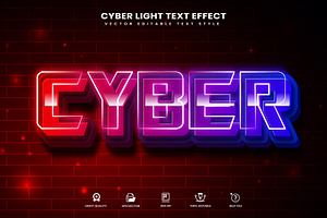 Light Cyber Editable Text Effect V2