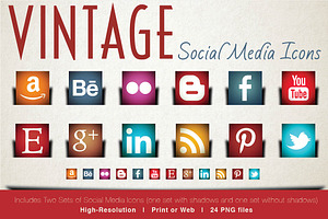 Vintage Social Media Icons