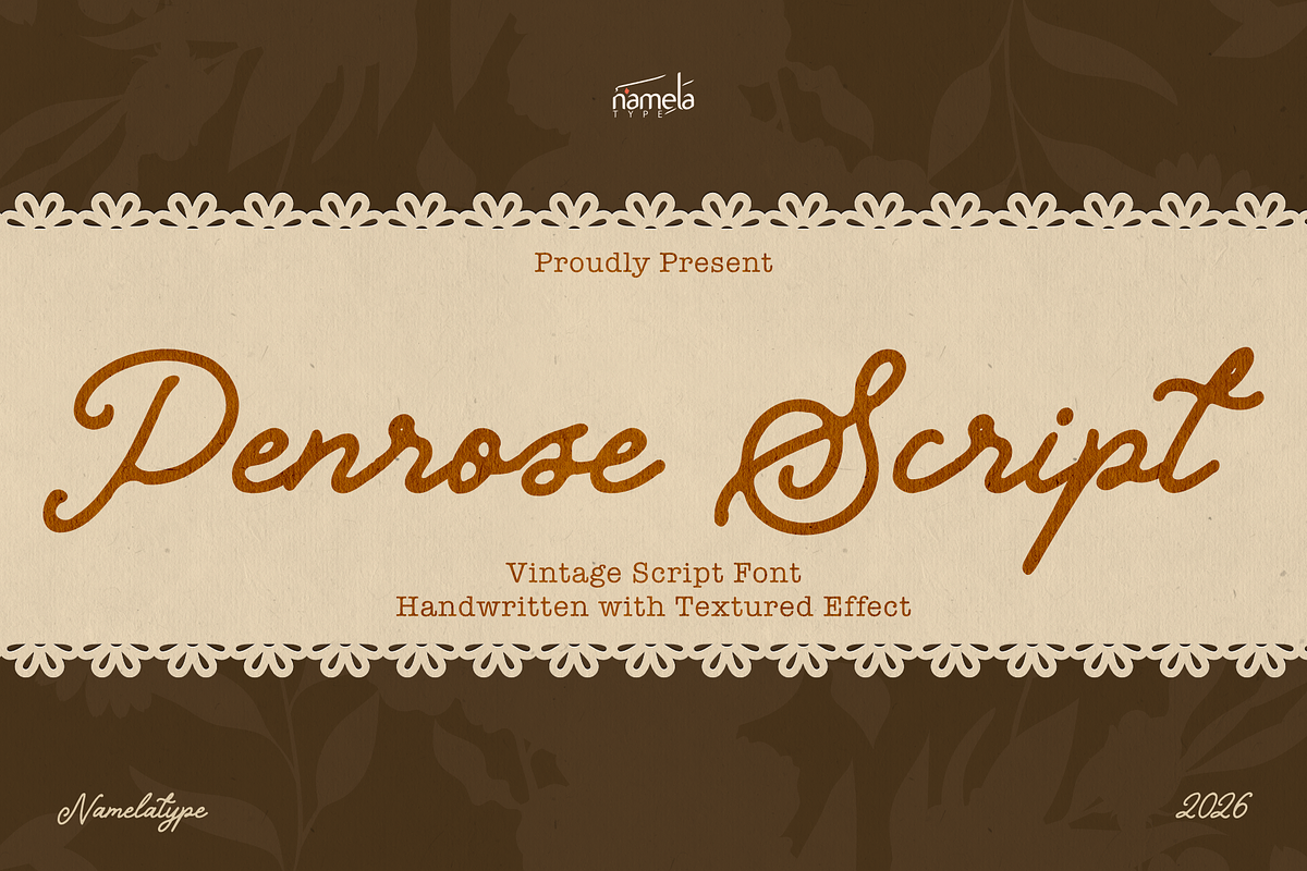Penrose Script - Handwritten Font, a Script Font by Namela Studio (Photo 1 of 9)