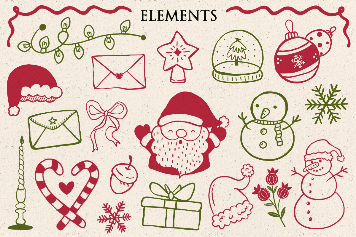 Merry Christmas Clipart Bundle, a Seasonal Illustration by LemonDesign (Photo 3 of 4)