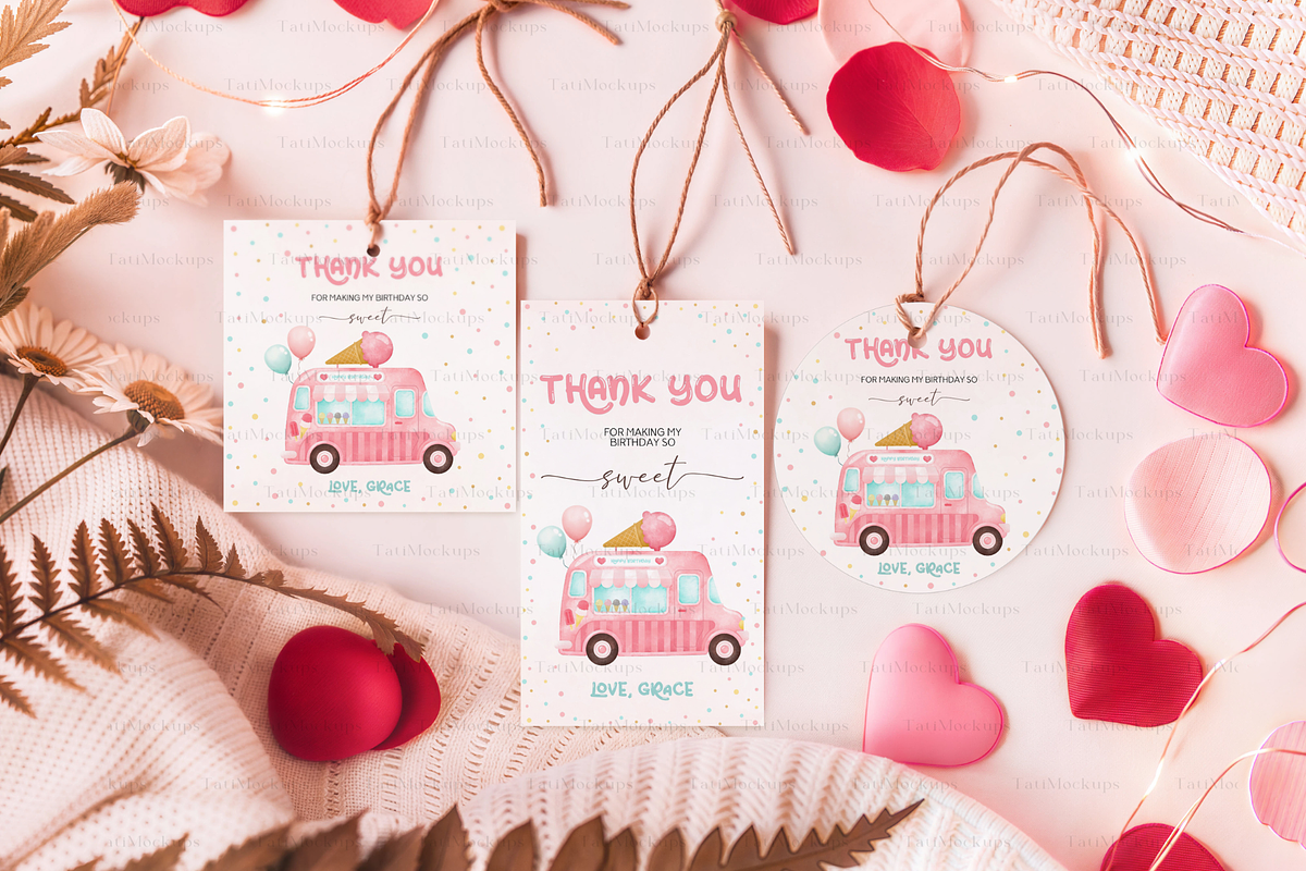 Romantic Favor Tag Mockup Set, a Product Mockup by TatiMockup (Photo 3 of 4)