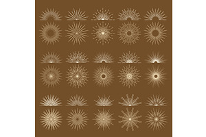 Vintage bursting rays firework flat