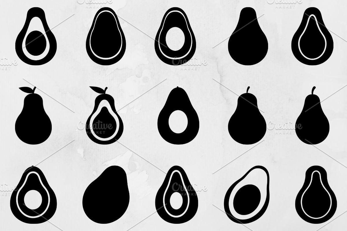Avocado Silhouette SVG, a Food Illustration by newminddesign (Photo 1 of 3)