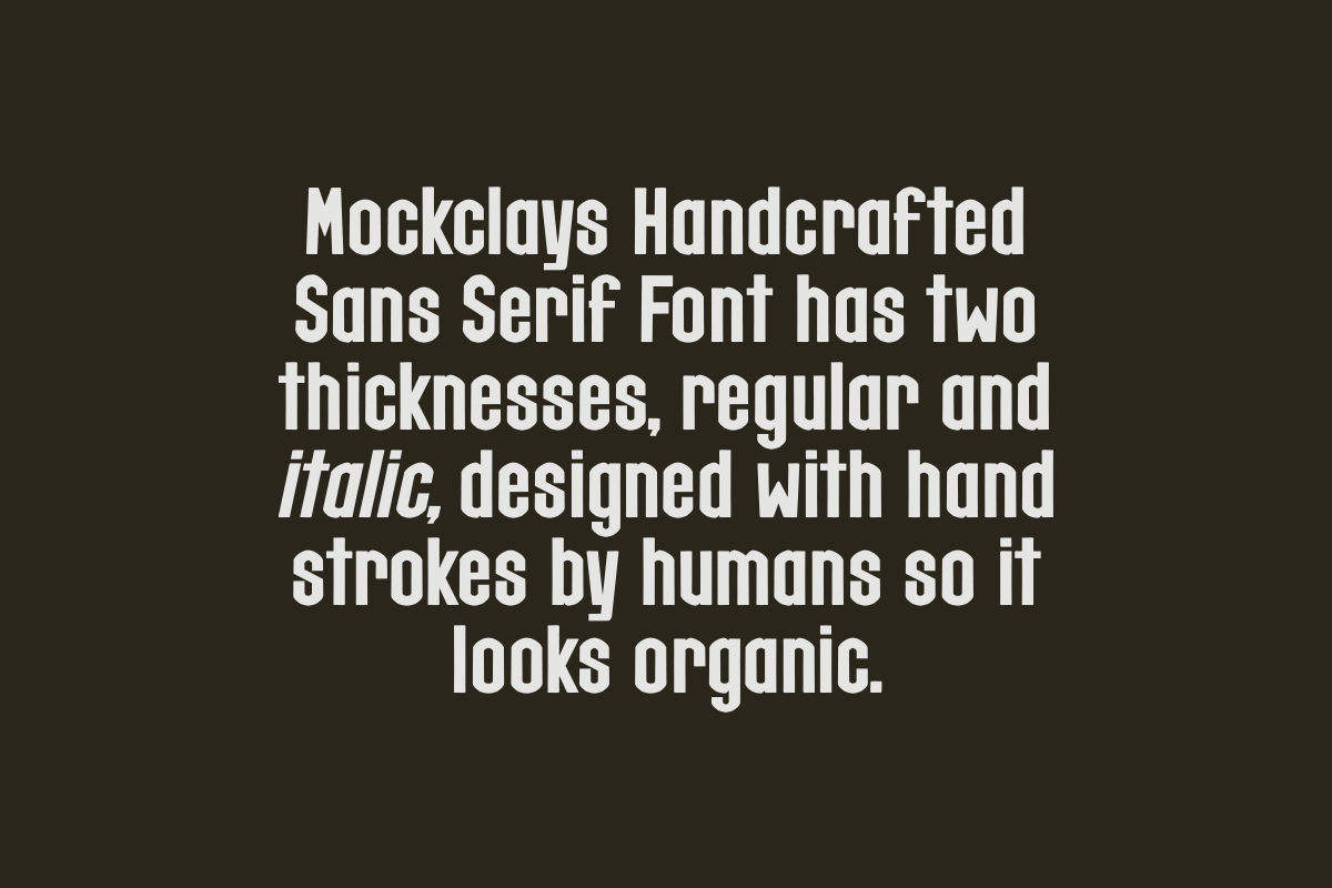 Mockclays – Handcrafted Sans Display, a Sans Serif Font by Fikryal Studio (Photo 14 of 15)