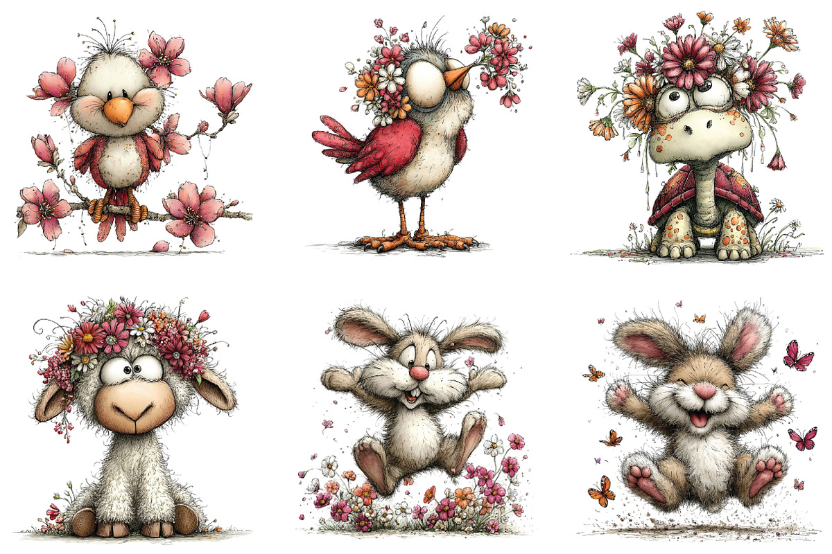 Whimsical Spring Animals Clipart, an Illustration by CraftArtStudio (Photo 4 of 6)