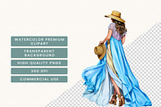 Mediterranean Summer Girl Clipart, a Person Illustration by BusyDaydesign (Thumbnail 7 of 9)