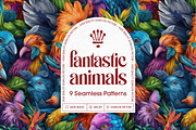 Fantastic Animals Seamless Patterns, a Pattern Graphic by PrintyleStudio (Thumbnail 1 of 6)