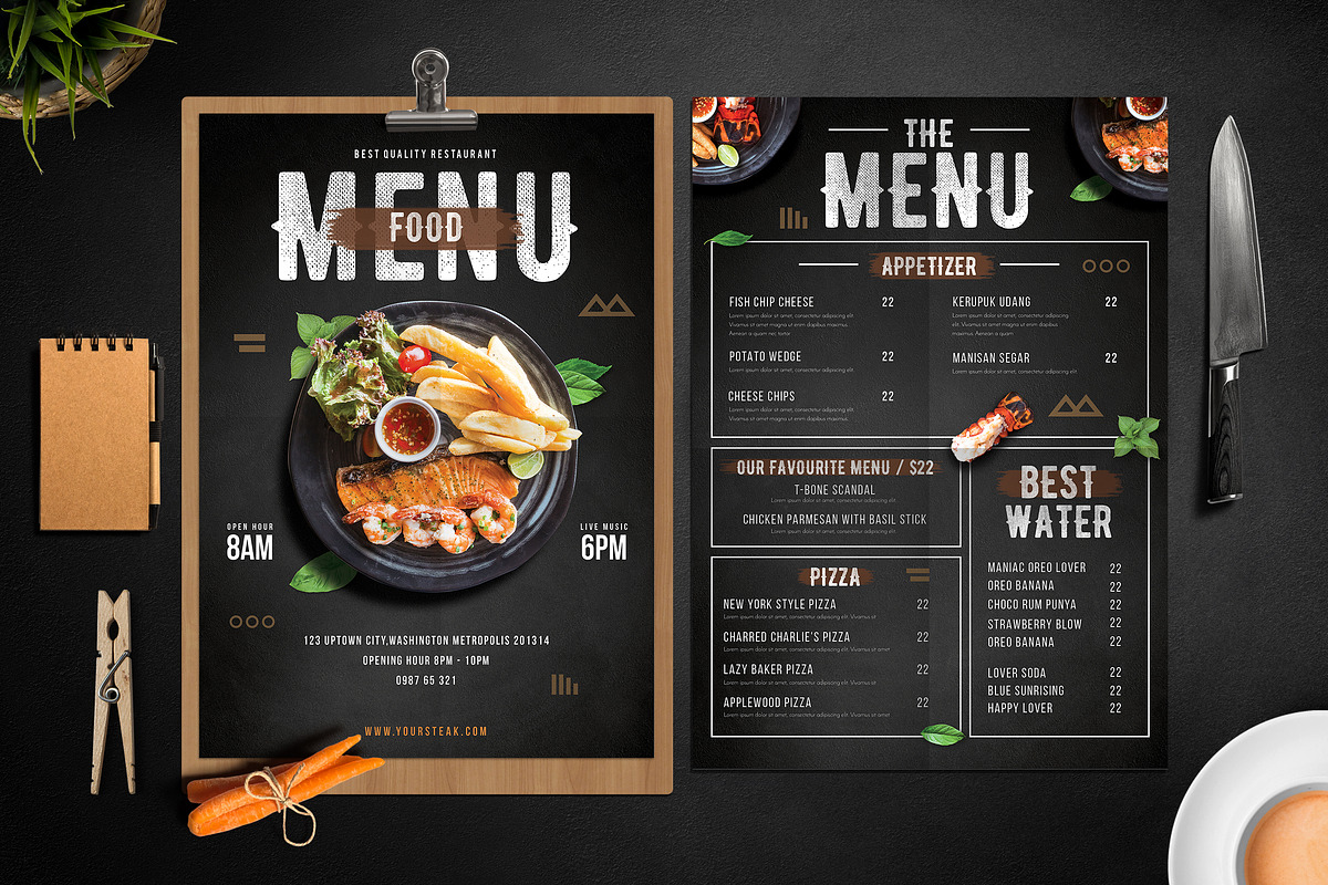 Modern Food Menu, a Flyer Template by Tokosatsu (Photo 1 of 4)