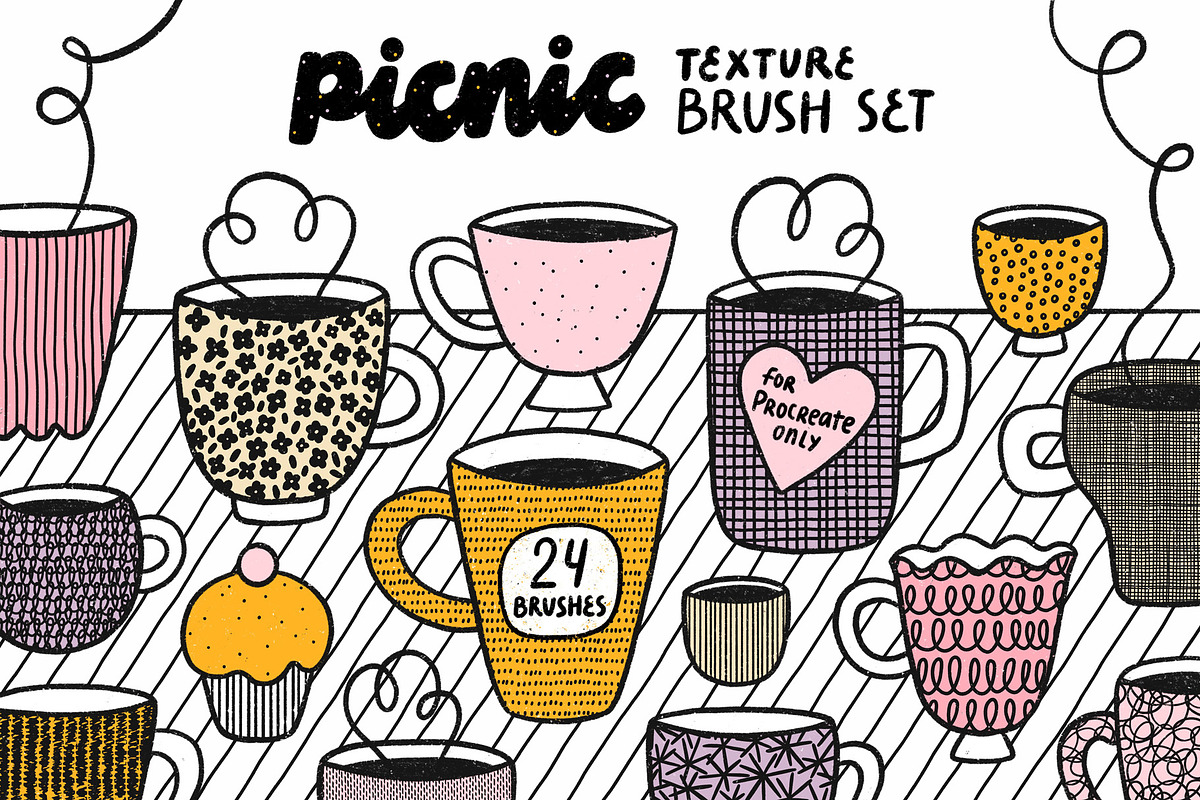 Picnic Brush Set for Procreate, a Brush Add-On by Stolenpencil (Photo 1 of 6)