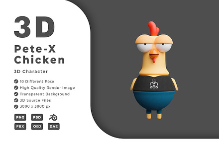 Chicken 3D Characters Illustration, a Characters & Person 3D Model by Artnivora.Std