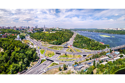 Turbine road interchange in Kiev, a Transportation Photo by Leonid Andronov