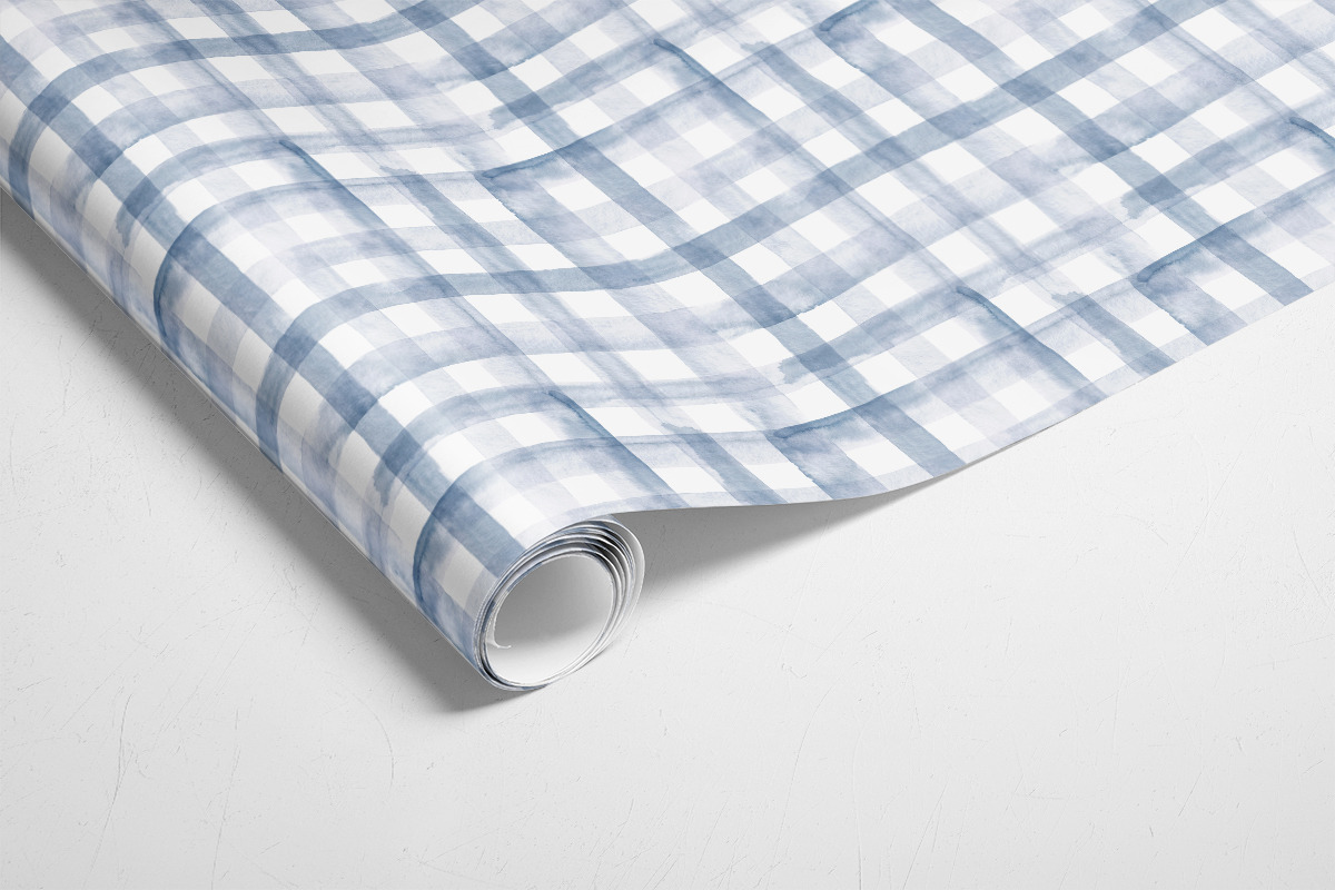 Watercolour plaid in blue grey, a Pattern Graphic by Anya-D (Photo 4 of 5)