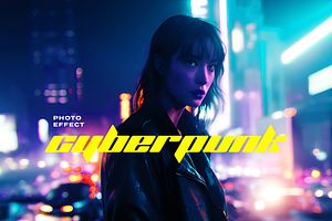 Futuristic Cyberpunk Photo Effect