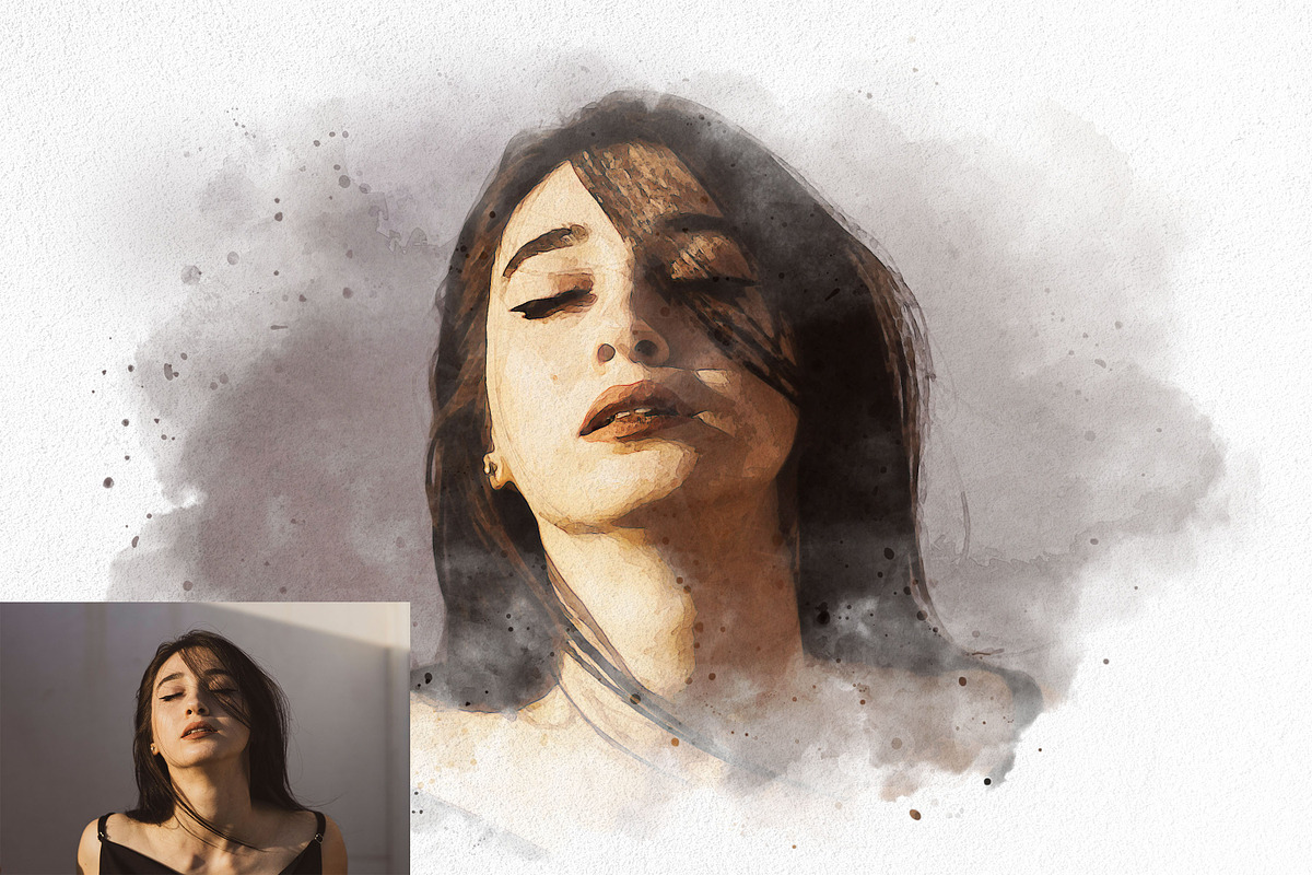 Realistic Watercolor Effect, an Action Add-On by liptouse (Photo 2 of 9)
