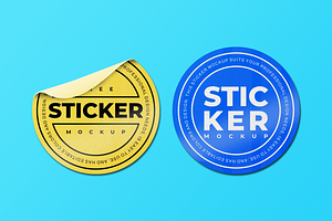 Sticker Mockup, a Packaging Mockup by QR Design Studio