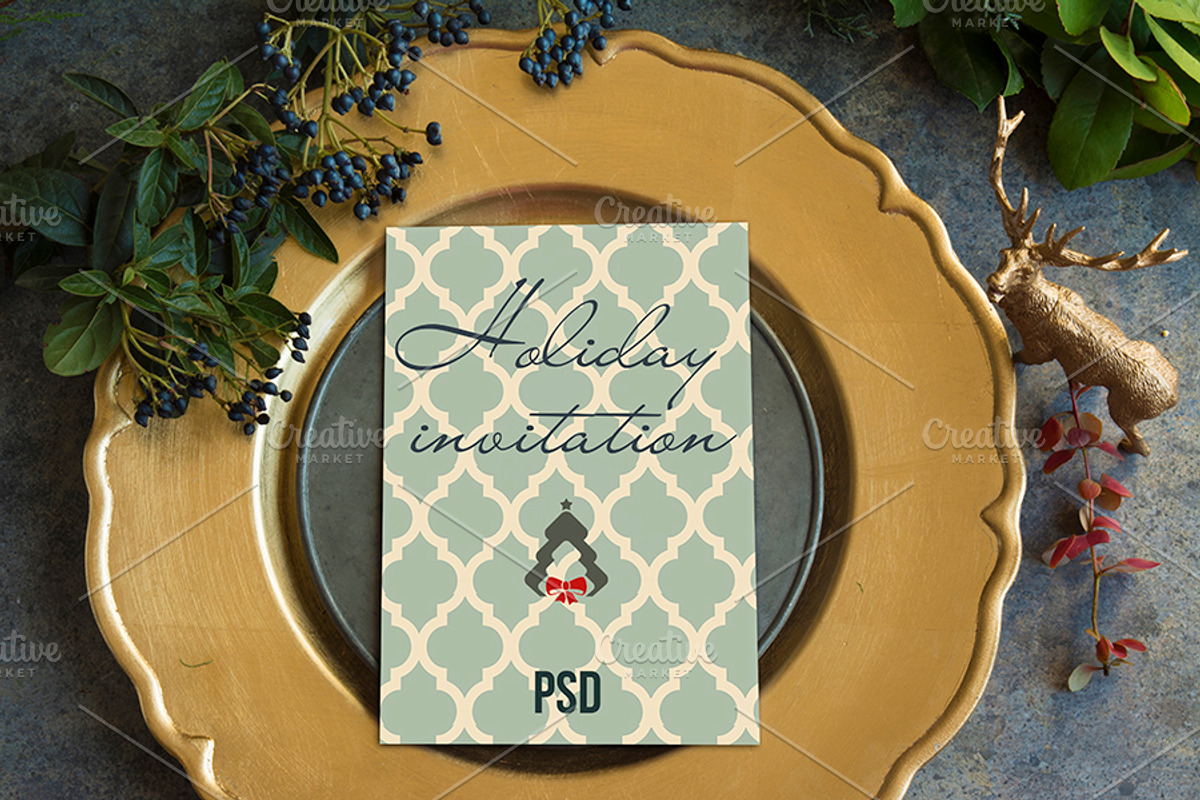 Mockup Xmas menu PSD, a Print Template by JAY MID IMAGE (Photo 2 of 2)