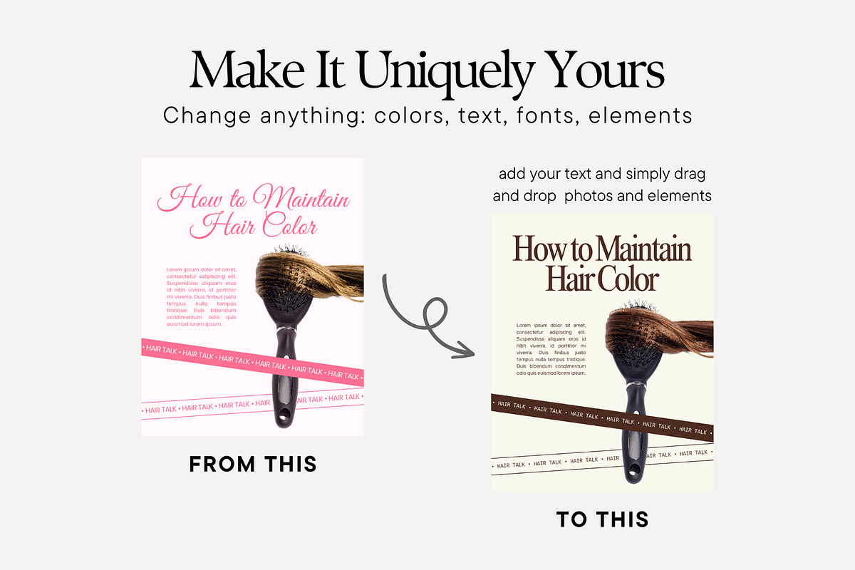 Pink Hair Salon Instagram Templates, a Social Media Template by Anna Design Studio (Photo 6 of 9)