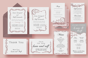 Vine Wedding Invitation Suite, an Invitation Template by Knotted Design