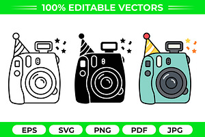 Party Camera Vector Trio Pack