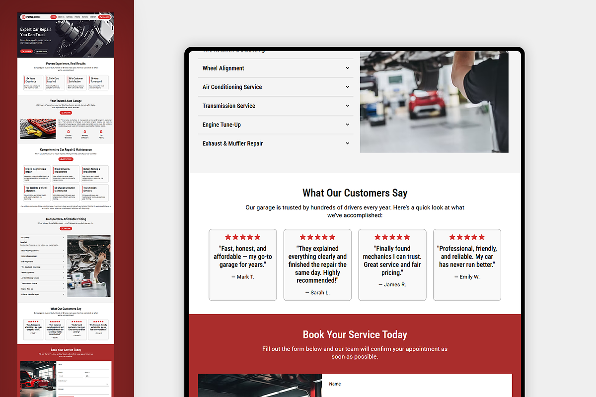 Auto Repair Wix Studio Website preview 7