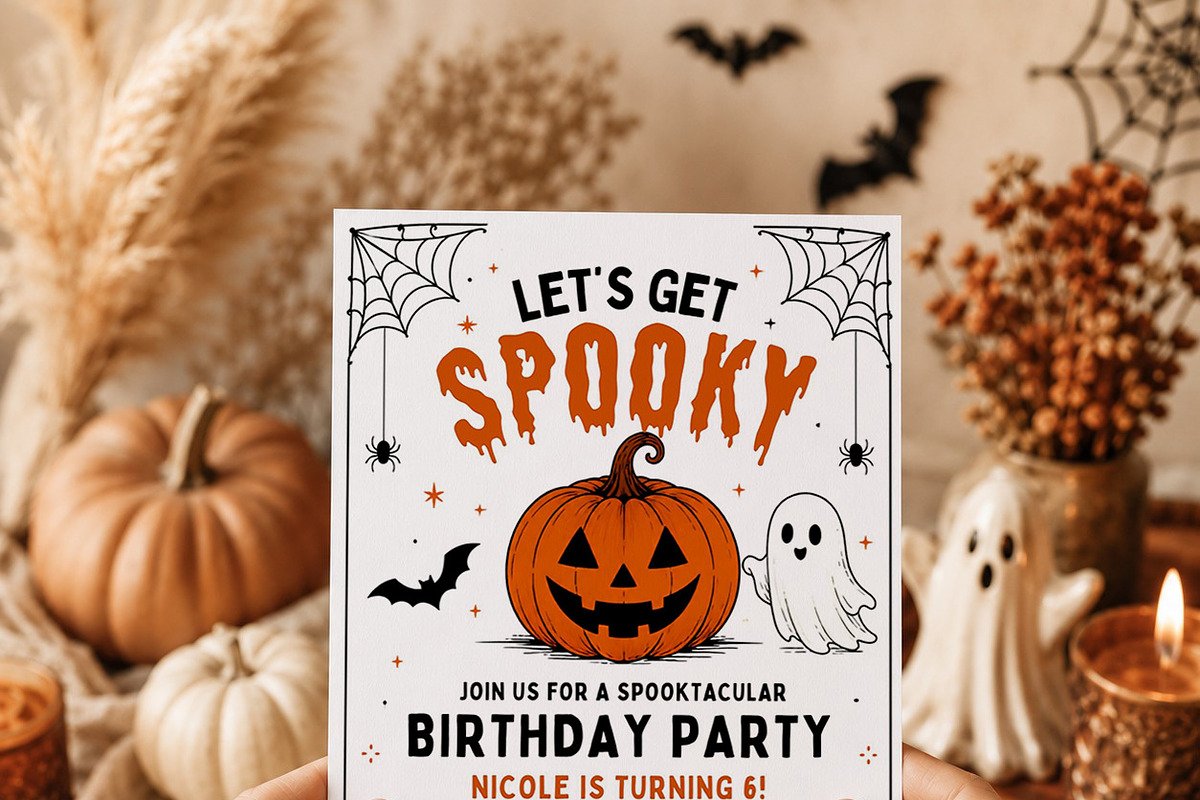 Spooky Halloween Birthday Template, an Invitation Template by Arslan (Photo 3 of 5)