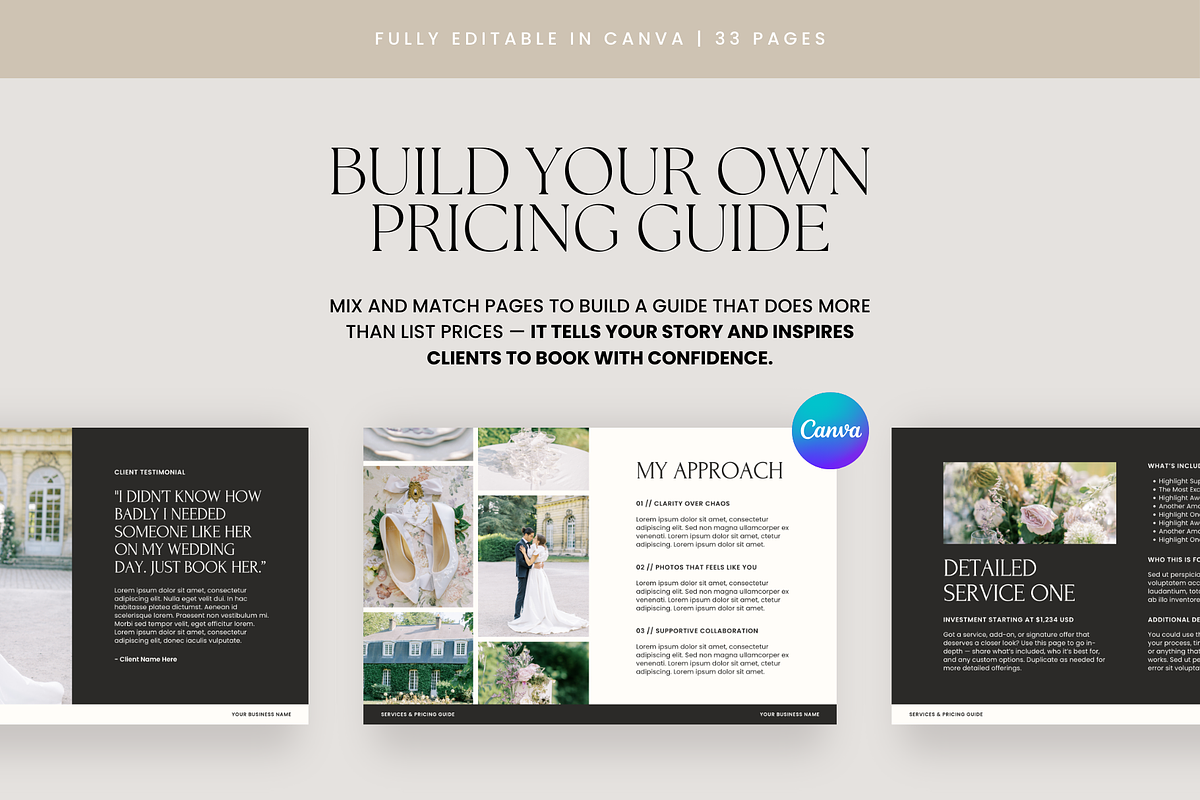 Pricing Guide Photography | Canva, a Presentation Template by Rosetta Lane Design (Photo 3 of 9)