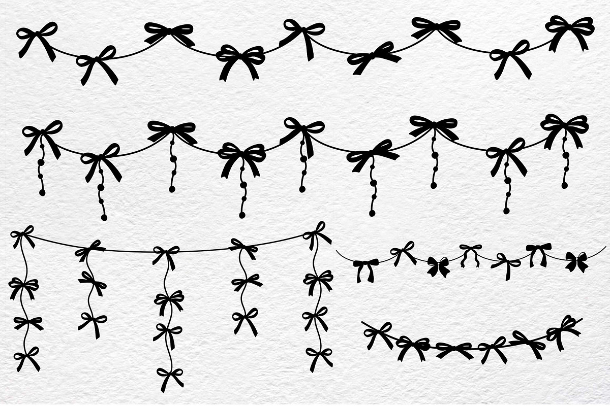 Elegant Coquette Bow Tie Clipart Set, an Object Graphic by Watercolor dreams (Photo 2 of 3)
