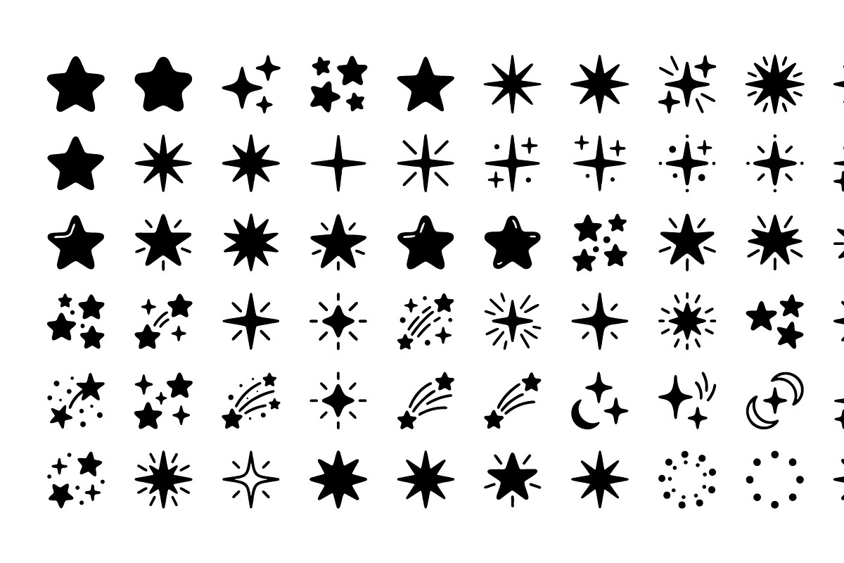 Hand Drawn Star and Sparkles Doodles, an Object Graphic by zahidhossainalif (Photo 5 of 13)