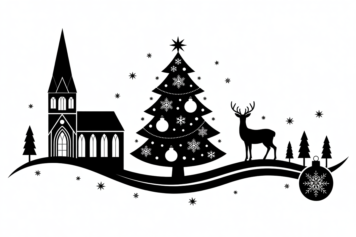Christmas silhouette illustration, an Illustration by Amazin_art (Photo 17 of 21)