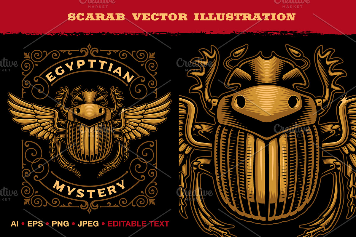 An Egyptian Scarab Vector, an Illustration by Harry Kasyanov (Photo 1 of 4)