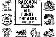 Funny Raccoon Quotes PNG Bundle, an Animal Illustration by Tanya Kart (Thumbnail 1 of 9)