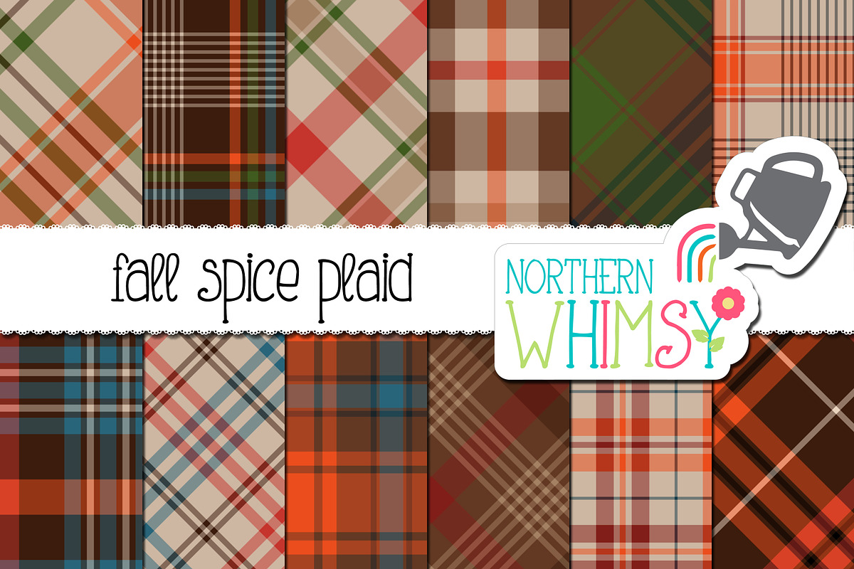 Fall Spice Plaid Patterns, a Pattern Graphic by Northern Whimsy Design