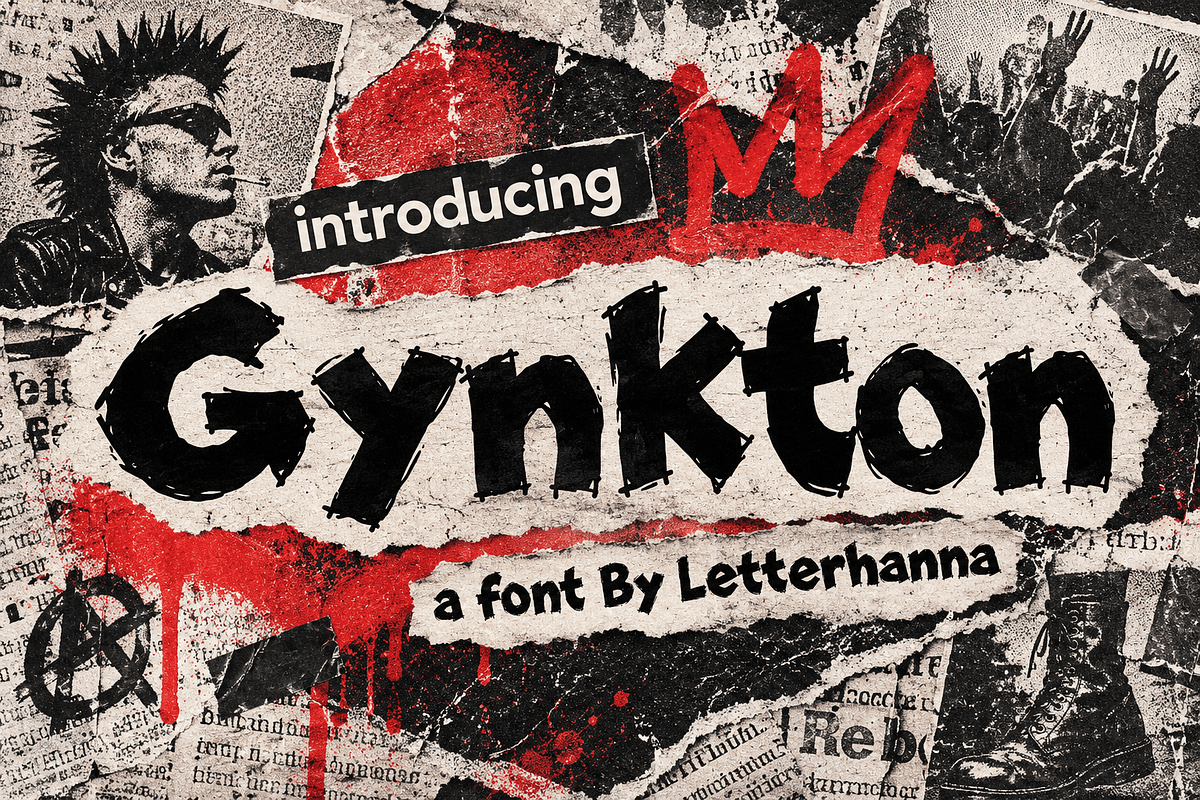 Gynkton: The Edgy Font, a Handwritten Font by Letterhanna Studio (Photo 1 of 9)