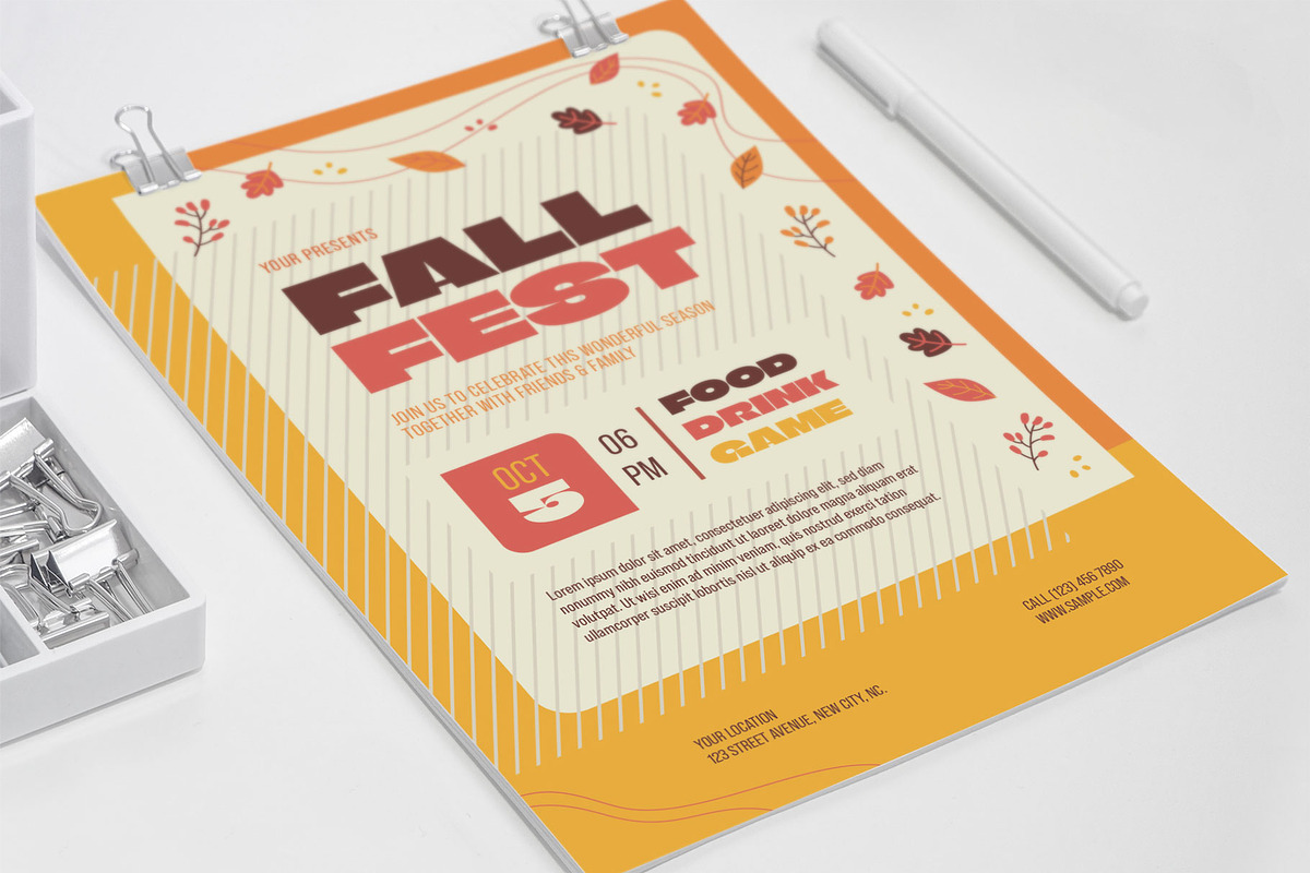 Fall Fest Orange Leaf, a Flyer Template by Me55enjah Design (Photo 4 of 4)