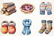Cozy Winter Clipart, an Illustration by DreamCafeArt (Thumbnail 5 of 7)