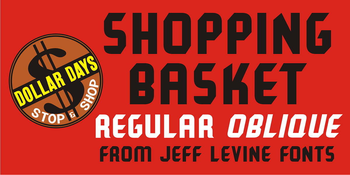 Shopping Basket JNL, a Sans Serif Font by Jeff Levine Fonts