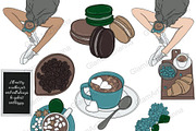 I Love Coffee Clipart, a Food Illustration by GlamArtZhanna (Thumbnail 3 of 3)